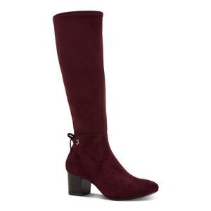 CHARTER CLUB Womens Burgundy Flower Grommets Jaccque Almond Boots Shoes 10 M